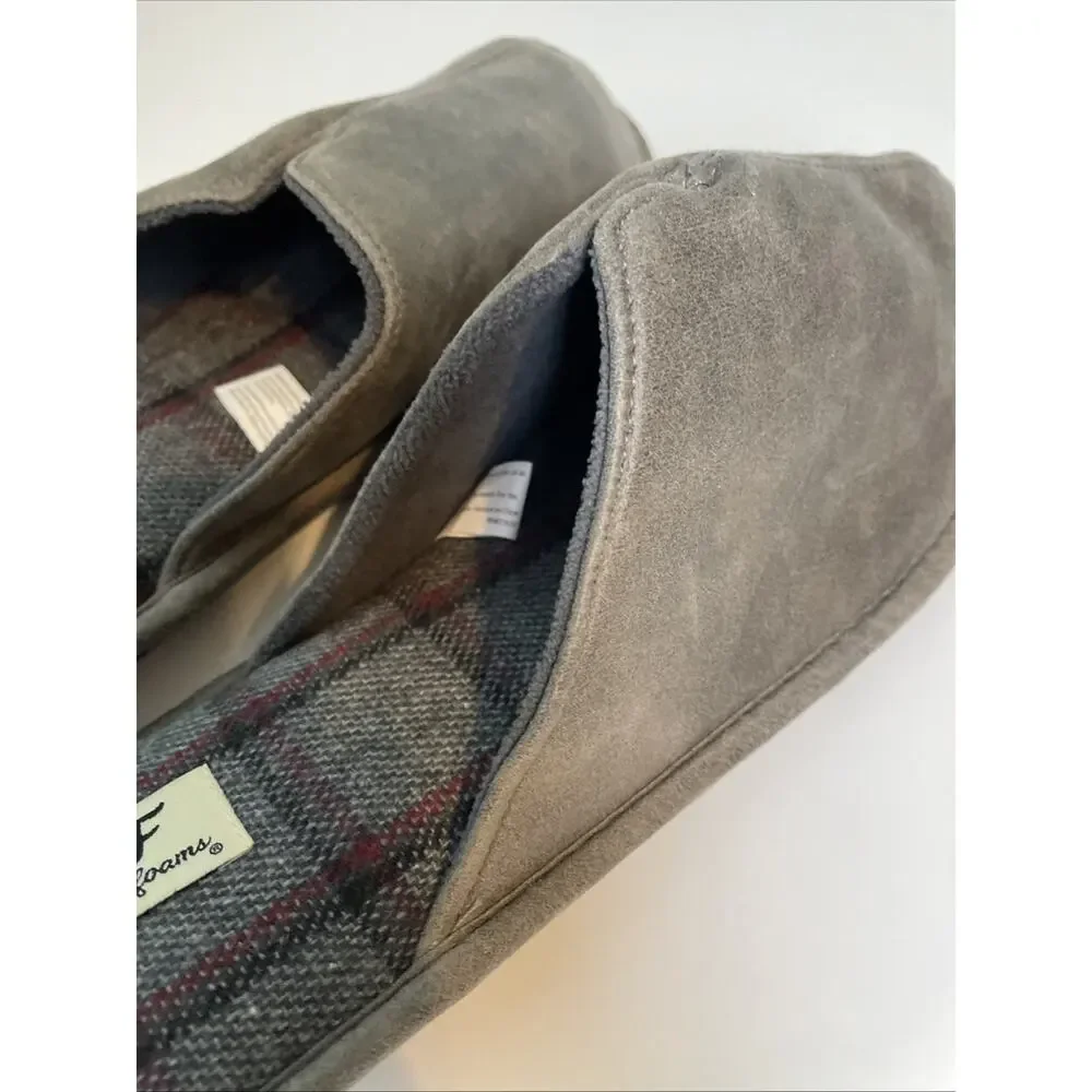 Mens DF By Dearform Slip On House Slippers, Dark Heather Grey, XL 13-14